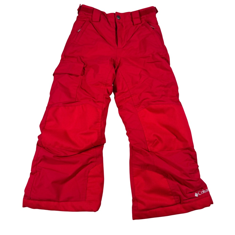 Columbia Bugaboo Snow Pants Kids XS (6/7) Red Omni-Heat Waterproof Ski Bibs
